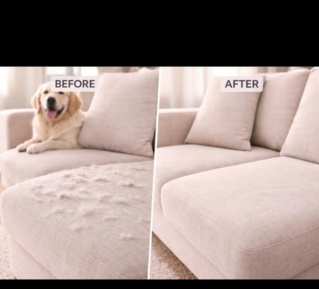 Double-Sided Pet Hair Remover Brush — Cleans Couches, Clothes & Car Seats in Seconds