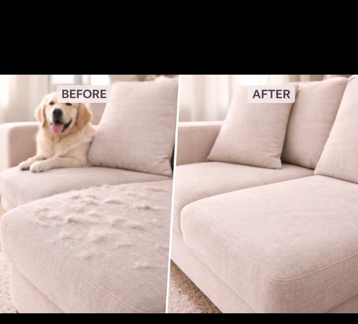Double-Sided Pet Hair Remover Brush — Cleans Couches, Clothes & Car Seats in Seconds